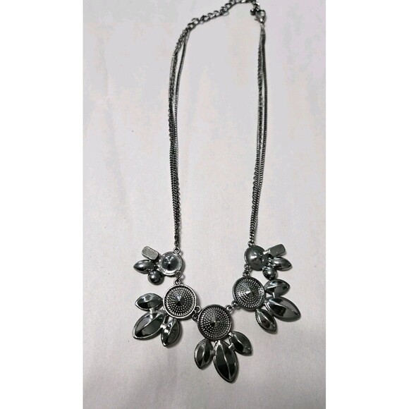 Sparkling Necklace Black and Silvertone With Crystals-Look Party Cruise Classic - Picture 4 of 6